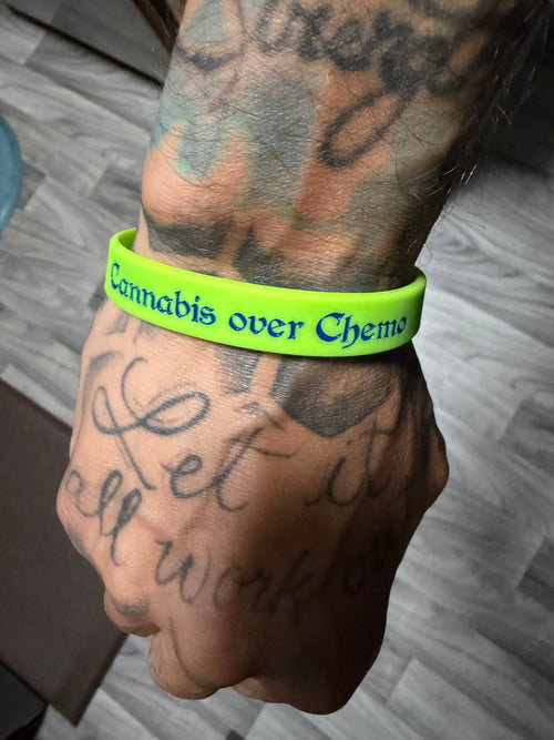 Cannabis over chemo silicone bracelet